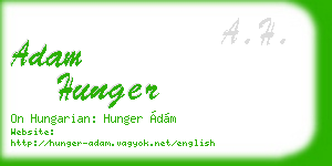 adam hunger business card